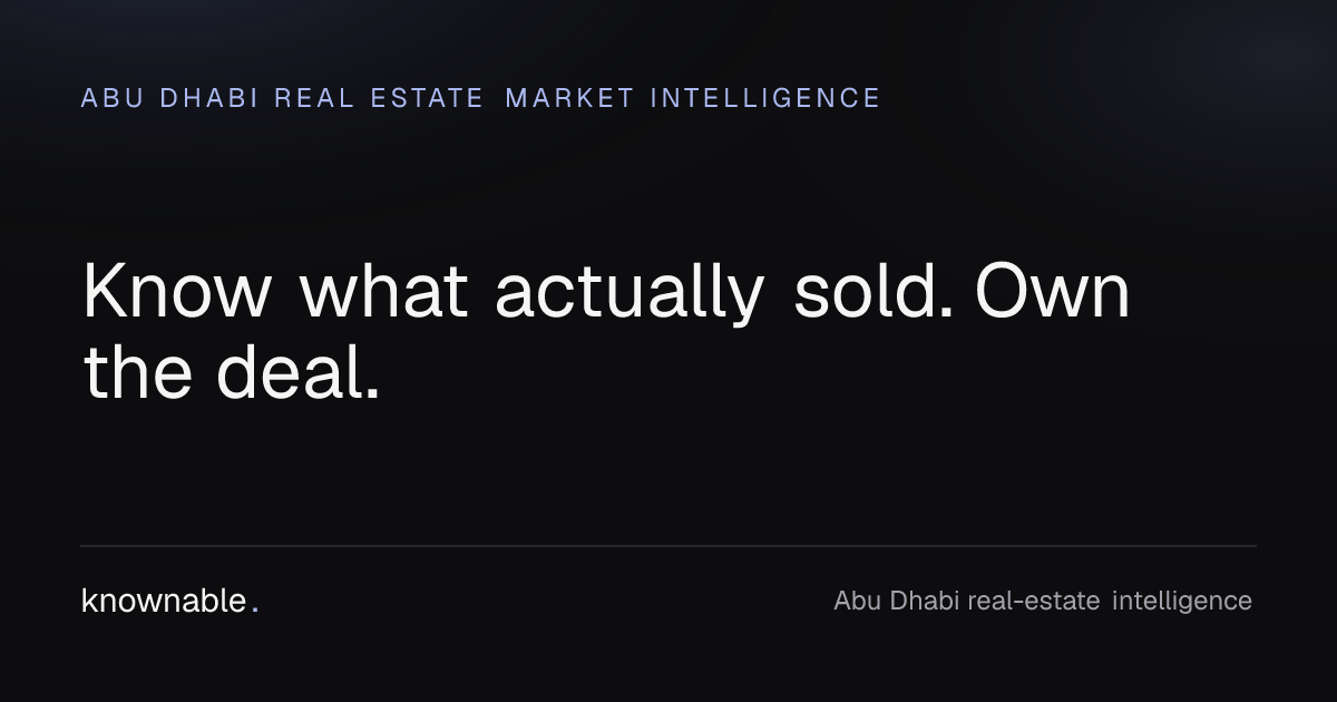 Abu Dhabi Real Estate Market Data | Knownable