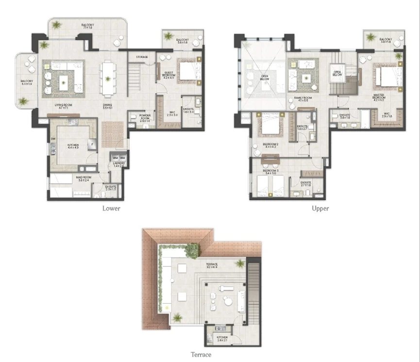 Bloom Living Alhambra: Four bedroom penthouse example