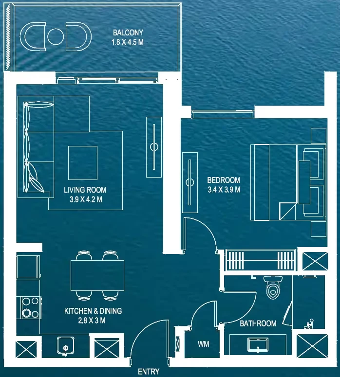Water's Edge: Building 8: published floor plan 2