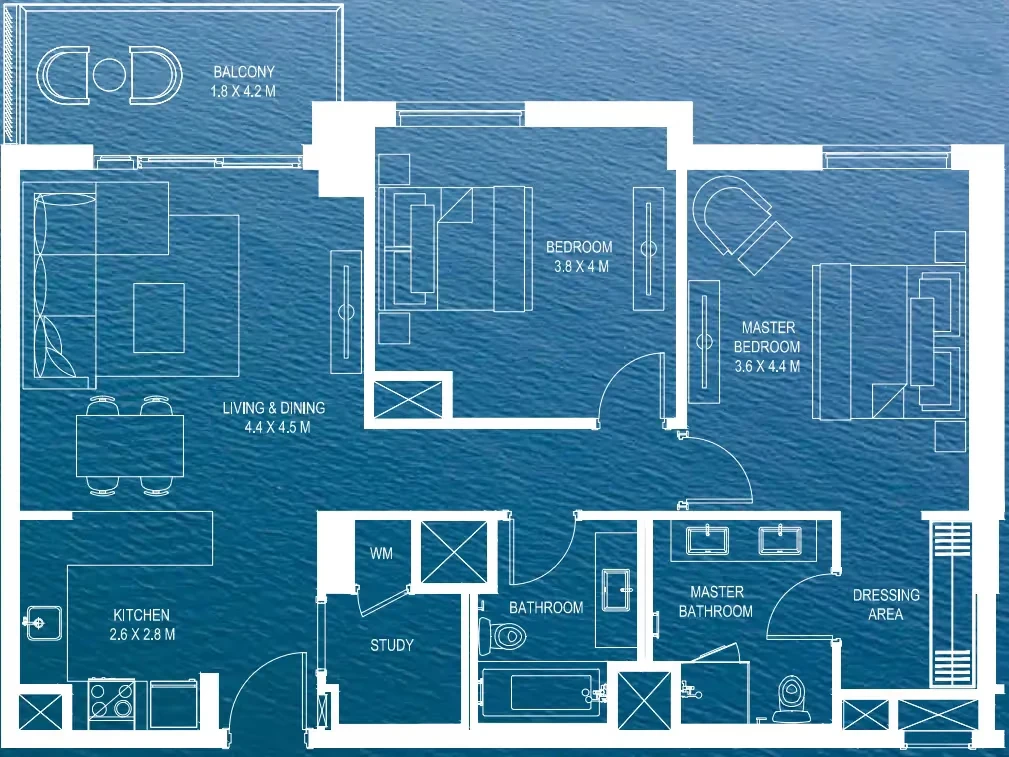 Water's Edge: Building 8: published floor plan 3