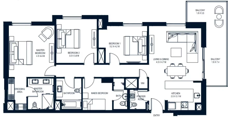 Water's Edge: Building 8: published floor plan 4