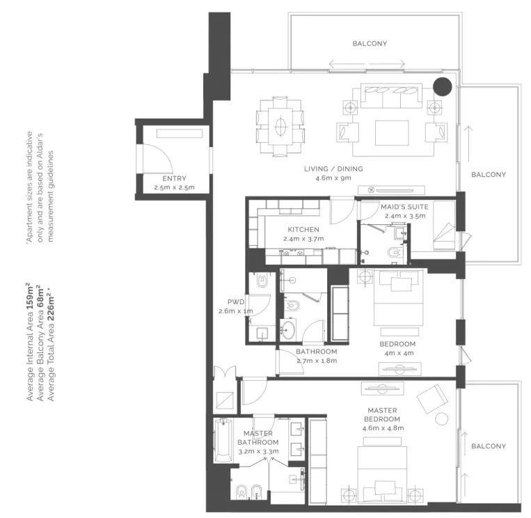 Mamsha Al Saadiyat: published floor plan 3