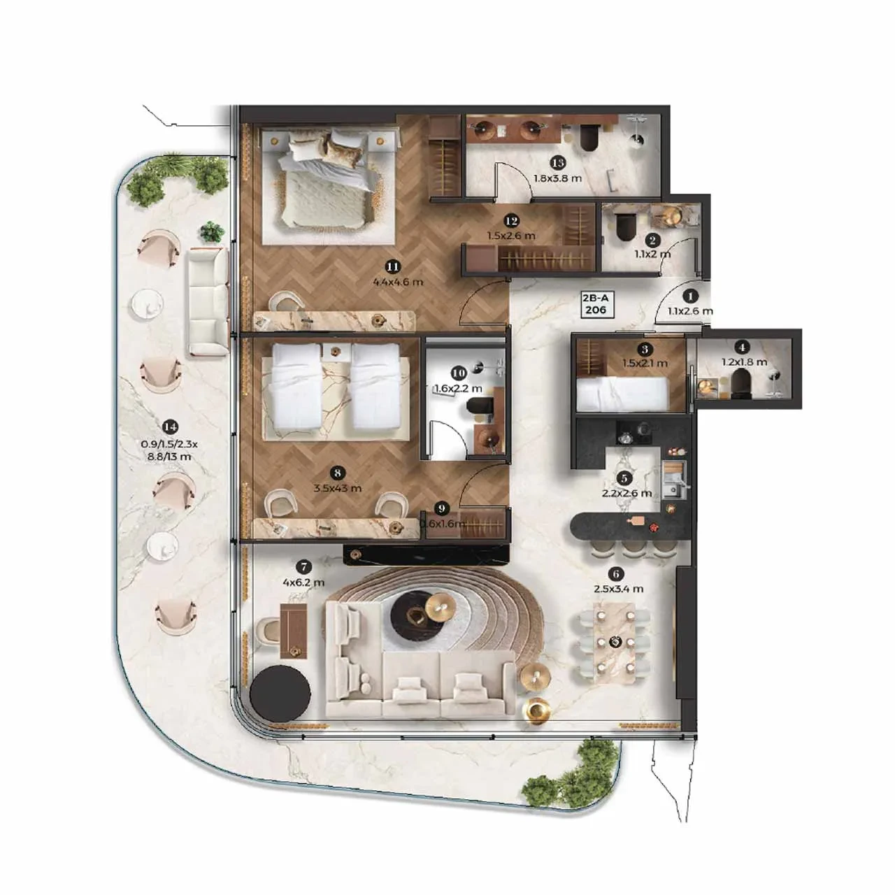 STELLAR by ELIE SAAB: published floor plan 2
