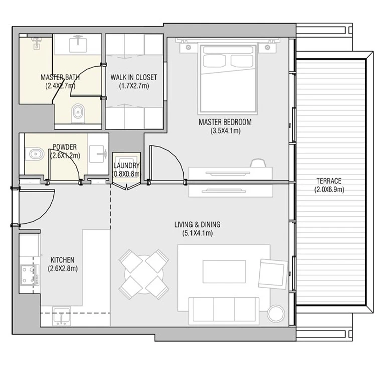 Vida Residences Saadiyat Island: published floor plan 1