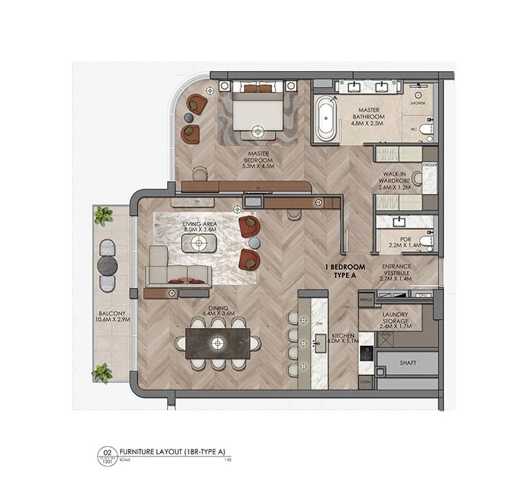 Waldorf Astoria Residences Yas: published floor plan 1