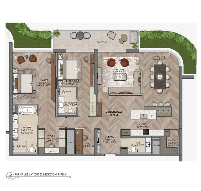 Waldorf Astoria Residences Yas: published floor plan 2