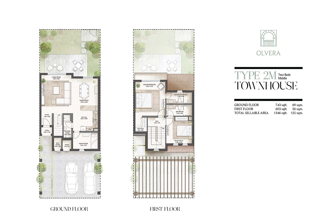 Olvera 2 bedroom Type 2M floor plan