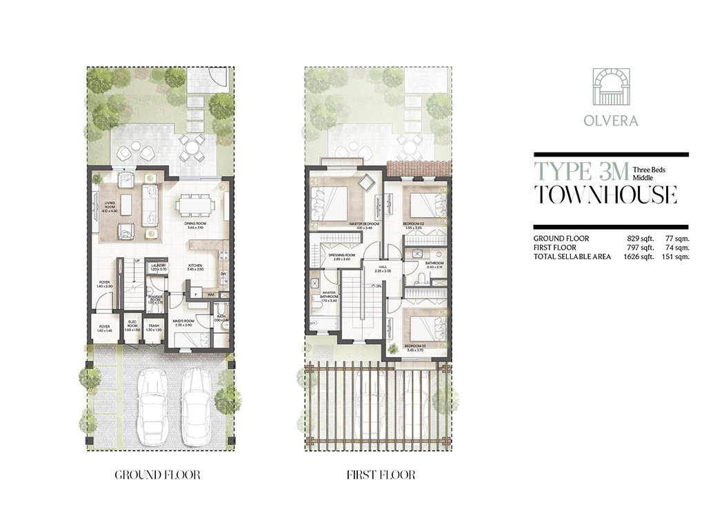 Olvera 3 bedroom Type 3M floor plan